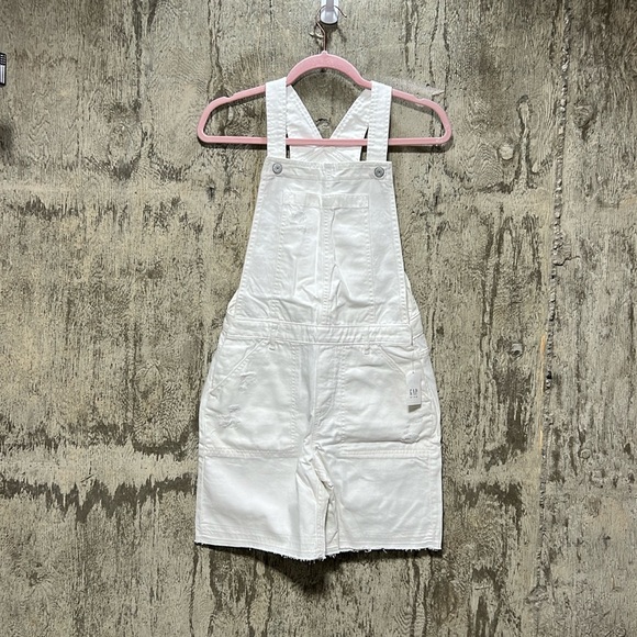 GAP kids white denim shortalls XXL - Picture 1 of 7